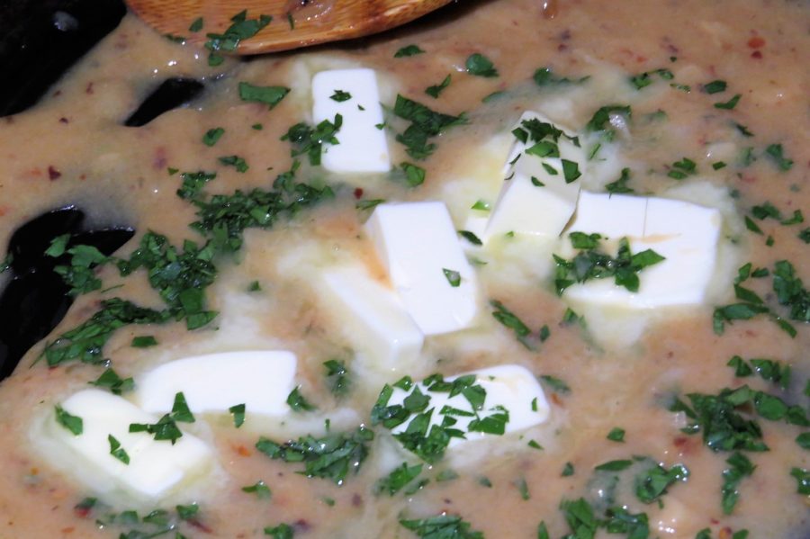 Add butter to sauce Shrimp Scampi Add butter to sauce Shrimp Scampi