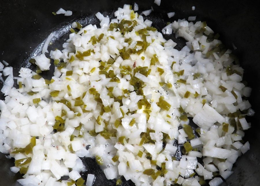 Cooking vegetables Beef and Black Bean Chili Cooking vegetables Beef and Black Bean Chili